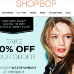this just in: friends & family at shopbop!
